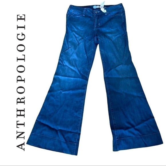 Level 99 Denim - Anthropology Level 9.9 Jeans Blue Denim Wide Leg Size 28 Inseam 31 New condition
